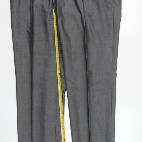 Torre Cerimonia Men's Grey Wool Blend Pleated Dress Trousers Size 40L