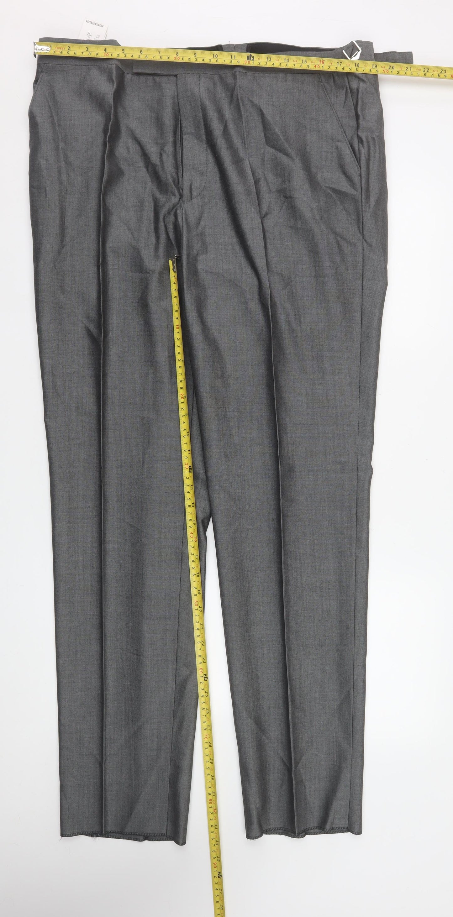 Torre Cerimonia Men's Grey Wool Blend Pleated Dress Trousers Size 40L