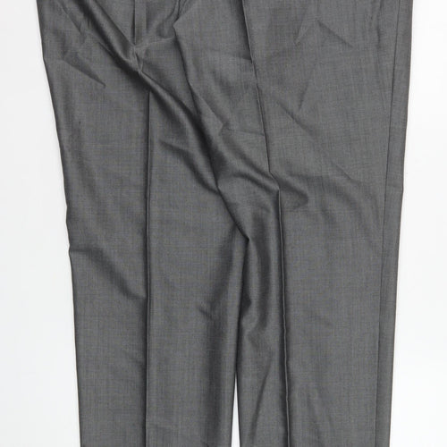 Torre Cerimonia Men's Grey Wool Blend Pleated Dress Trousers Size 40L