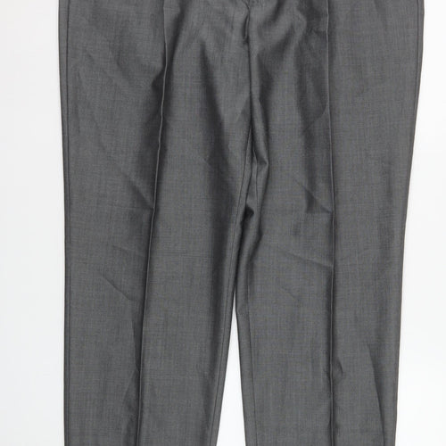 Torre Men's Grey Wool Blend Dress Pants 40R Classic Fit Pleated Trousers