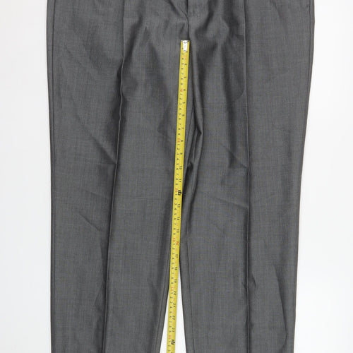 Torre Men's Grey Wool Blend Dress Pants 40R Classic Fit Pleated Trousers