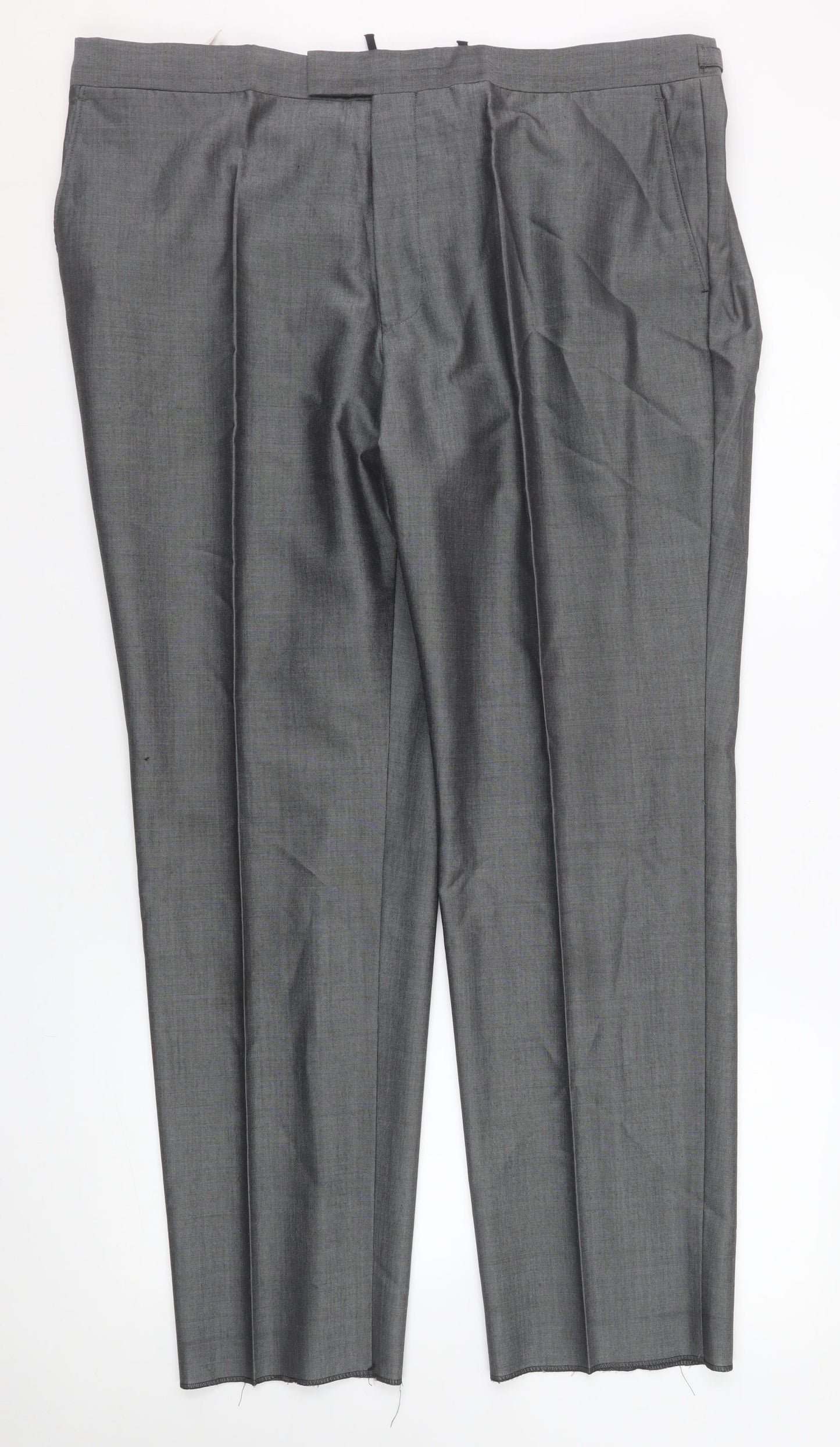Torre Cerimonia Men's Grey 40S Pleated Formal Dress Trousers