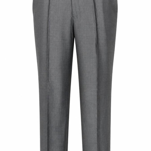 Torre Cerimonia Men's Grey 40S Pleated Formal Dress Trousers