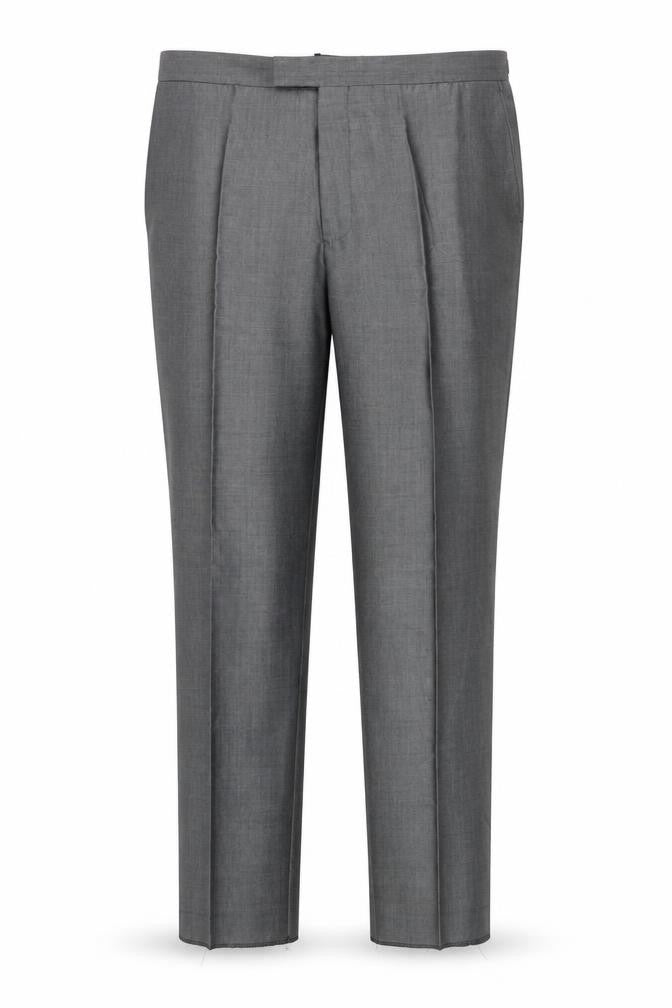Torre Cerimonia Men's Grey 40S Pleated Formal Dress Trousers
