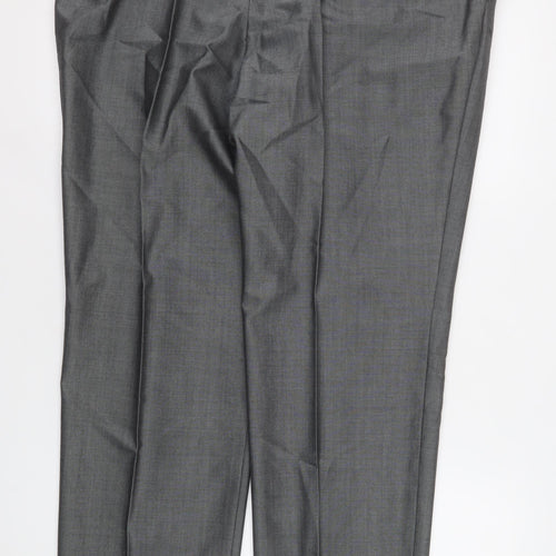 Torre Cerimonia Men's Grey 40S Pleated Formal Dress Trousers