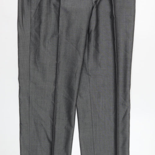 Torre Men Grey XL Formal Dress Pants Wool Mohair Blend Pleated Trousers