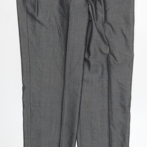 Torre Men Grey XL Formal Dress Pants Wool Mohair Blend Pleated Trousers