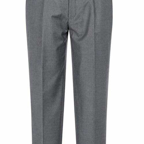 Torre Men's Grey 38R Wool Blend Pleated Formal Dress Trousers