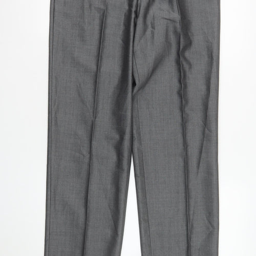 Torre Cerimonia Men's Grey Wool Mohair Pleated Dress Trousers 32W
