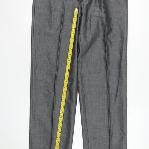 Torre Cerimonia Men's Grey Wool Mohair Pleated Dress Trousers 32W