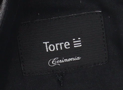 Torre Cerimonia Men's Grey Wool Mohair Pleated Dress Trousers 32W
