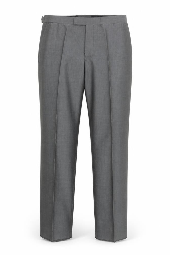 Torre Mens Grey 32R Wool Blend Pleated Formal Dress Trousers