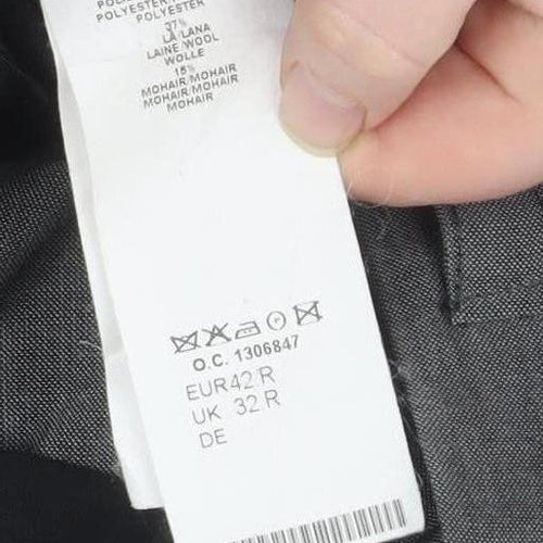 Torre Mens Grey 32R Wool Blend Pleated Formal Dress Trousers