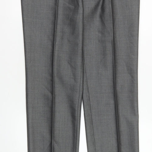 Torre Formal Wear Men's Grey 34L Pleated Dress Trousers