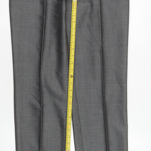 Torre Formal Wear Men's Grey 34L Pleated Dress Trousers