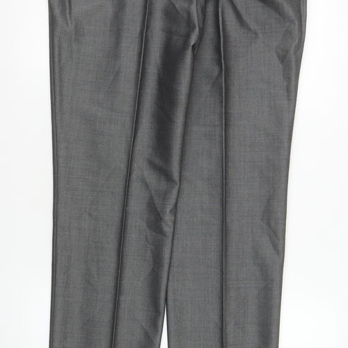 Torre Formal Wear Men's Grey 34L Pleated Dress Trousers