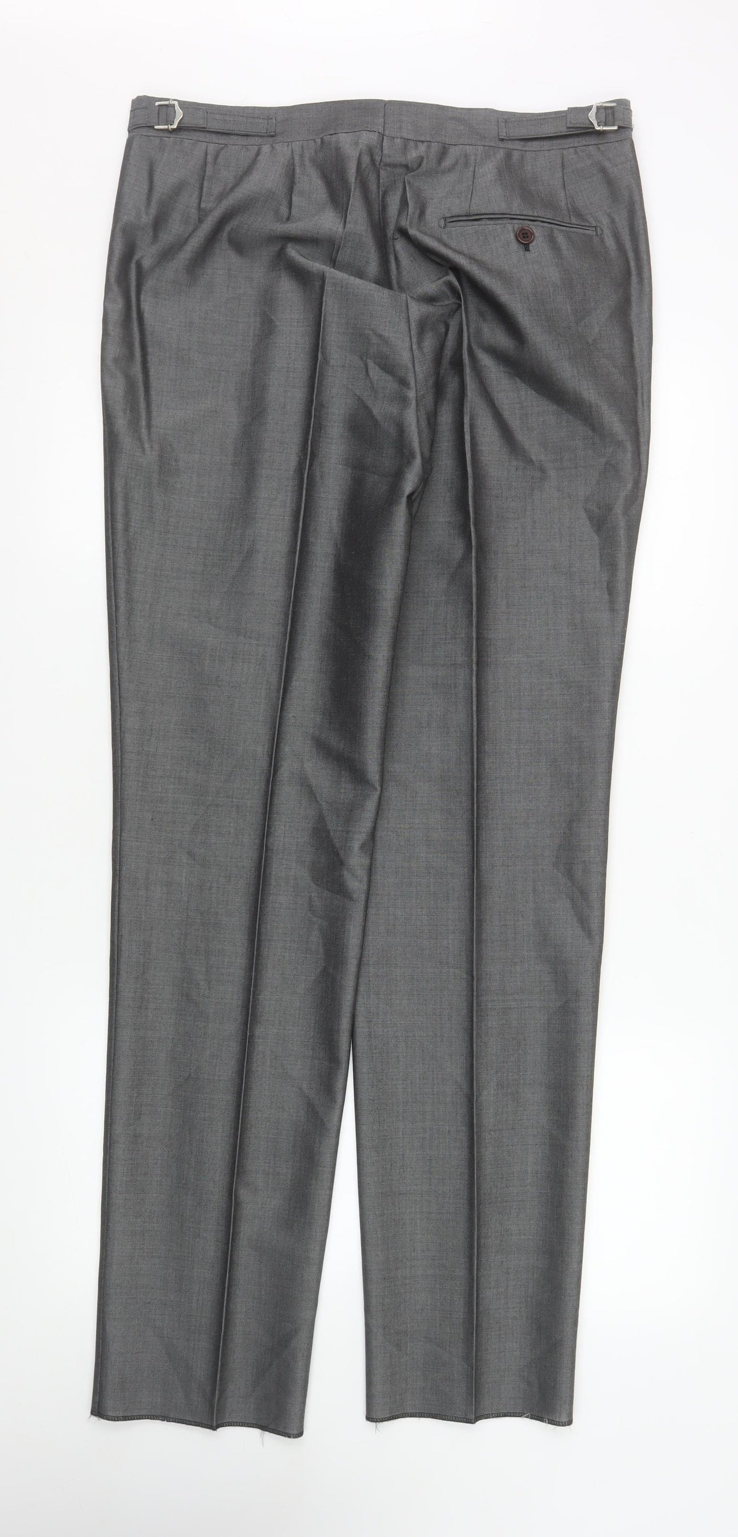 Torre Formal Wear Men's Grey 34L Pleated Dress Trousers