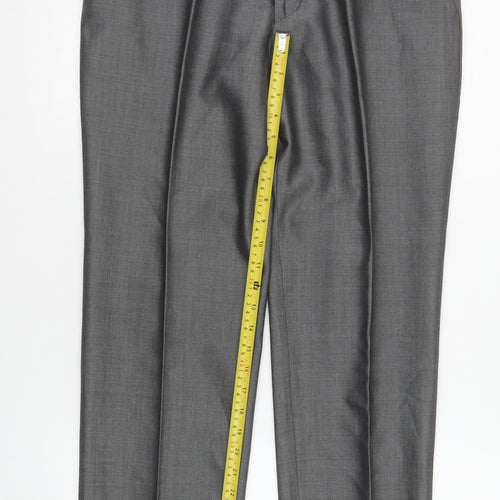 Torre Men’s Grey Formal Dress Trousers 34R Wool Mohair Blend