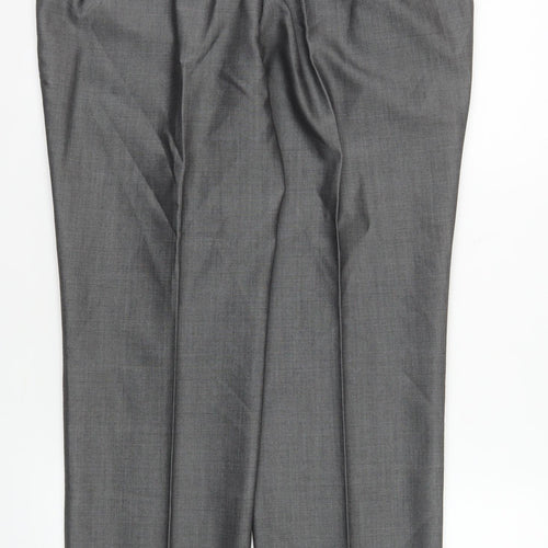 Torre Men’s Grey Formal Dress Trousers 34R Wool Mohair Blend