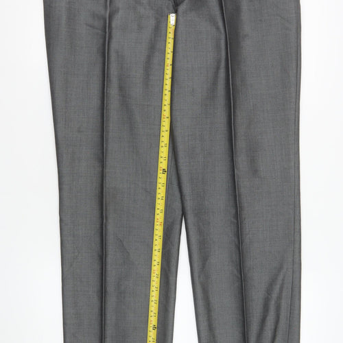 Torre Men’s Grey Wool Blend Pleated Dress Trousers 38R Formal Wedding