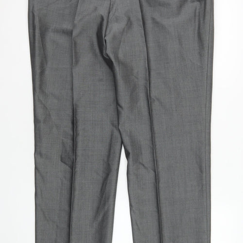 Torre Men’s Grey Wool Blend Pleated Dress Trousers 38R Formal Wedding