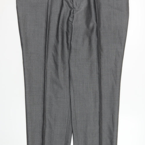 Torre Cerimonia Men's Grey 42R Formal Dress Trousers Wool Blend