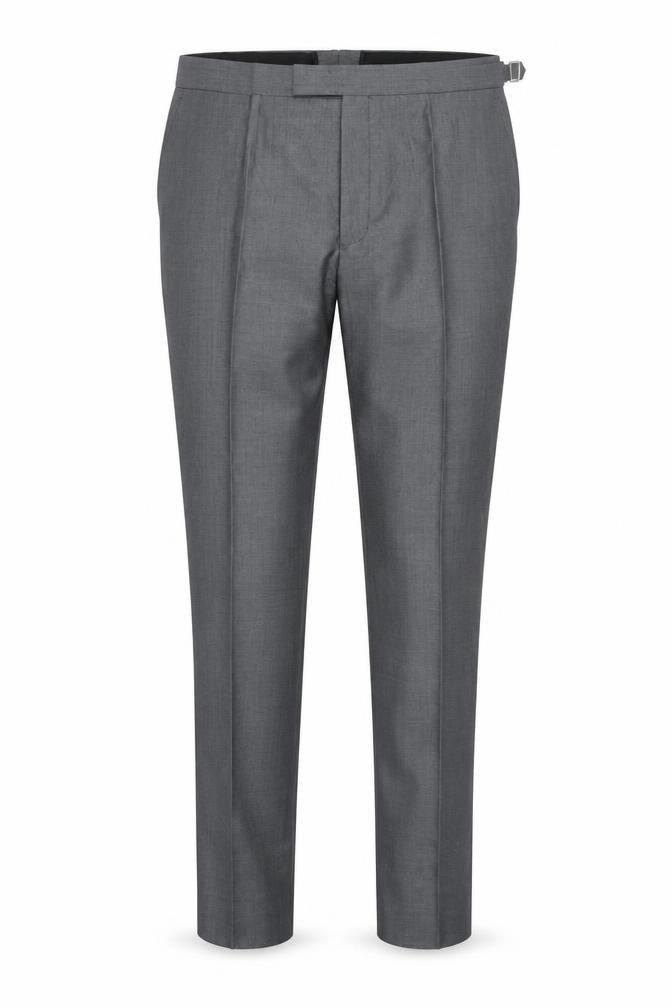 Front view of Torre Cerimonia Men's Grey 42R Formal Dress Trousers Wool Blend