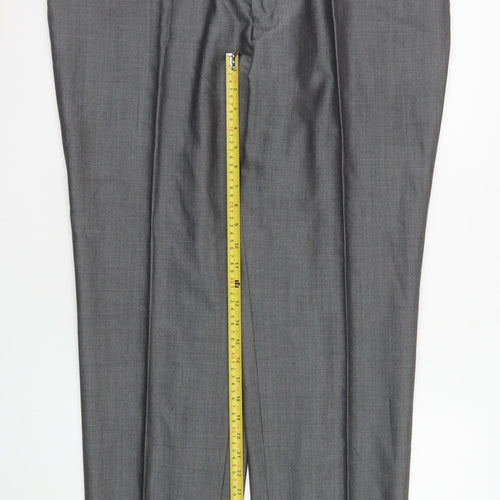 Torre Cerimonia Men's Grey 42R Formal Dress Trousers Wool Blend