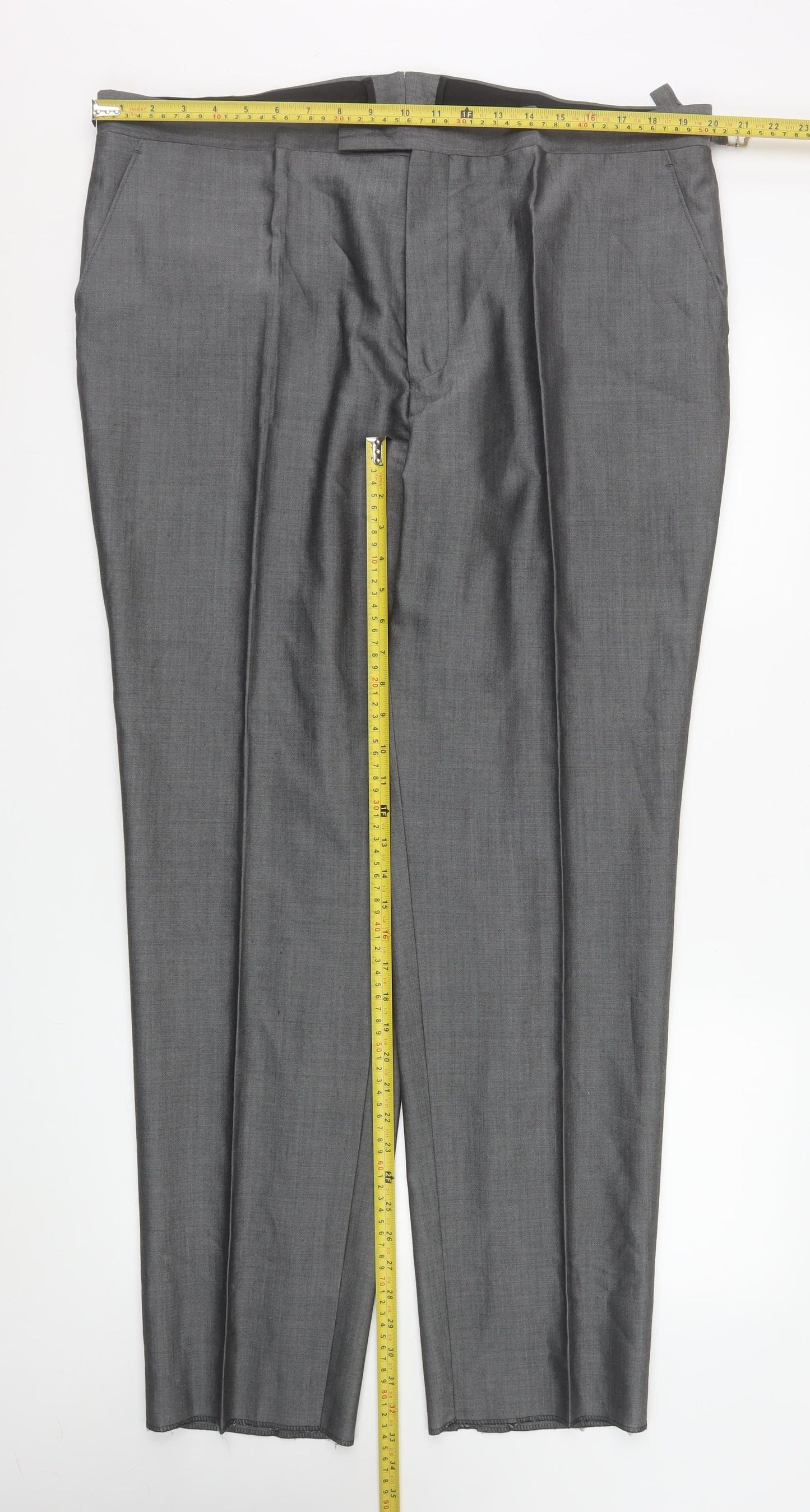 Torre Cerimonia Men's Grey 42R Formal Dress Trousers Wool Blend