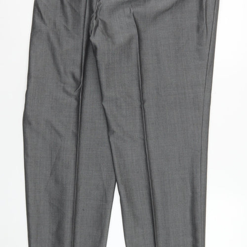 Torre Cerimonia Men's Grey 42R Formal Dress Trousers Wool Blend