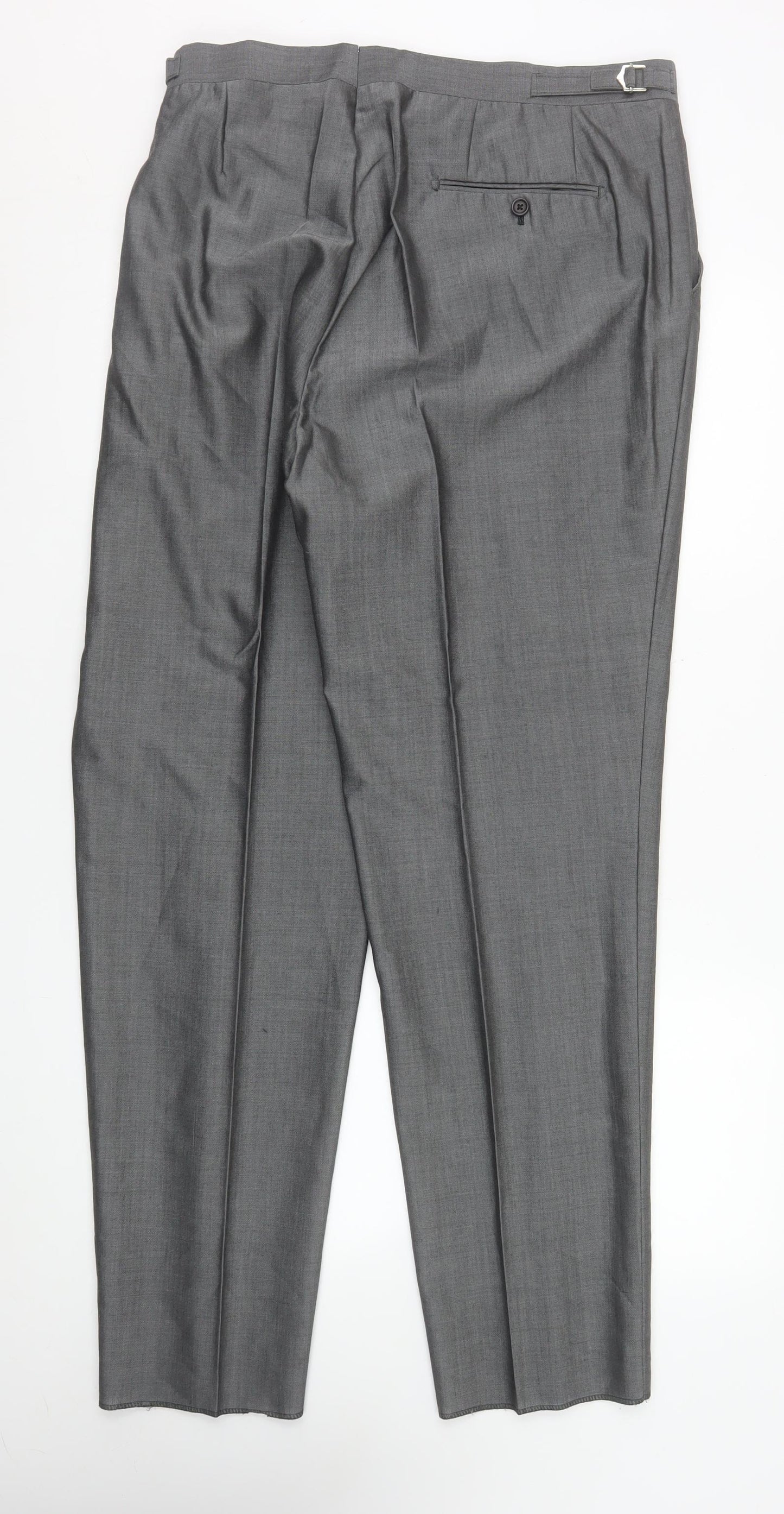 Torre Cerimonia Men's Grey 42R Formal Dress Trousers Wool Blend