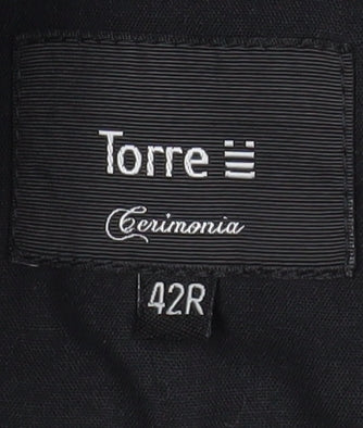 Torre Cerimonia Men's Grey 42R Formal Dress Trousers Wool Blend
