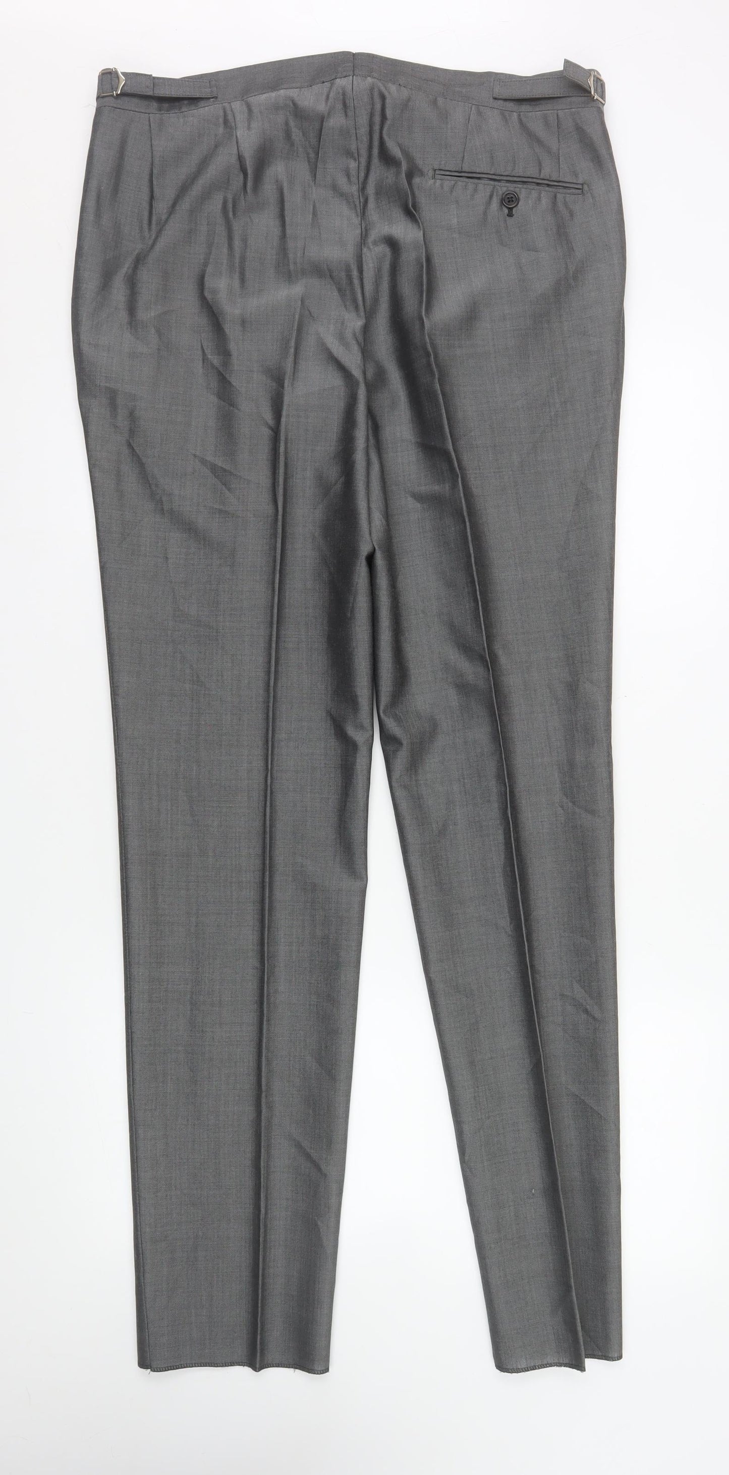 Torre Cerimonia Men's Grey Wool Blend Dress Pants Size 34L
