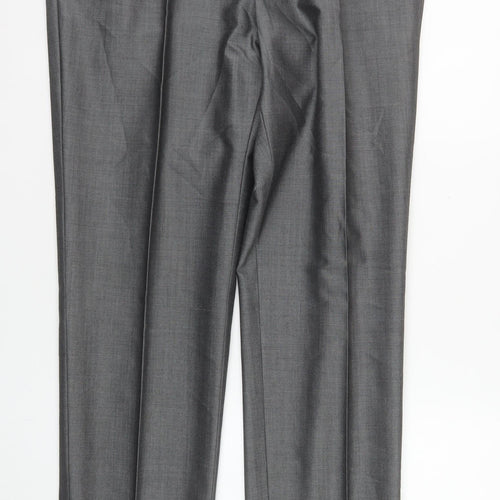 Torre Cerimonia Men's Grey Wool Mohair Blend Dress Trousers 36L