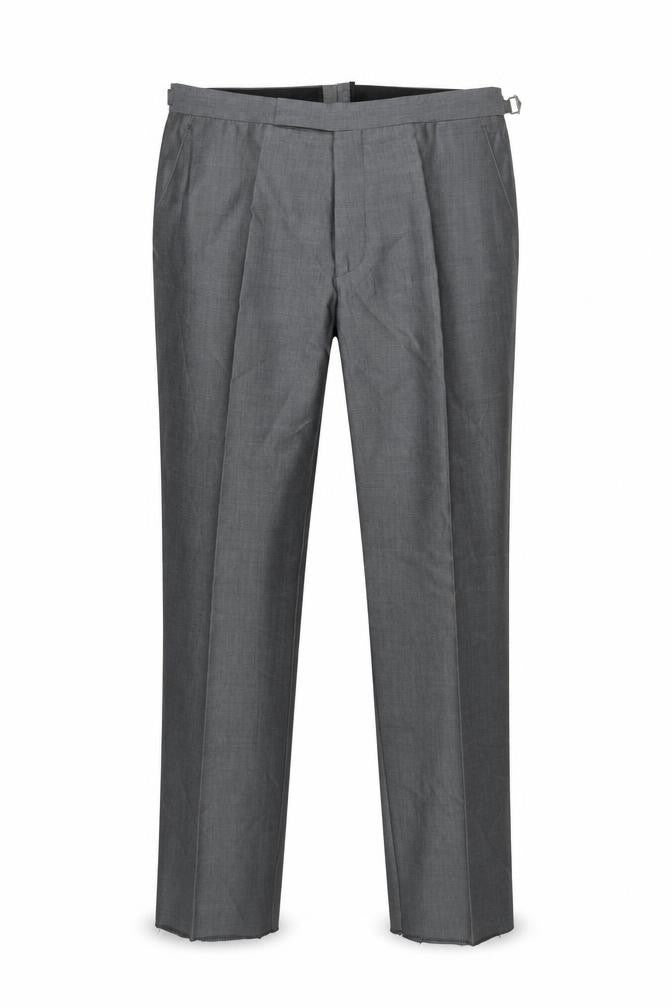 Torre Cerimonia Men's Grey Wool Mohair Blend Dress Trousers 36L