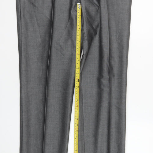 Torre Cerimonia Men's Grey Wool Mohair Blend Dress Trousers 36L