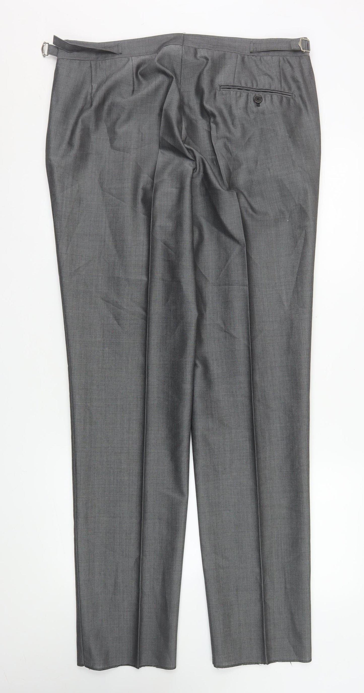 Torre Cerimonia Men's Grey Wool Mohair Blend Dress Trousers 36L