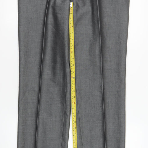 Torre Cerimonia Men's Grey 34R Dress Pants Wool Mohair Blend Formal Trousers