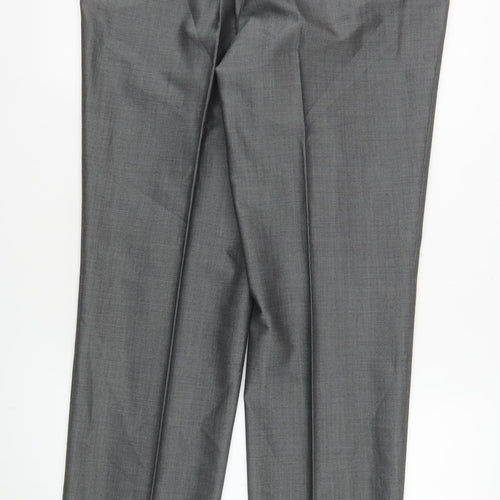 Torre Cerimonia Men's Grey 34R Dress Pants Wool Mohair Blend Formal Trousers