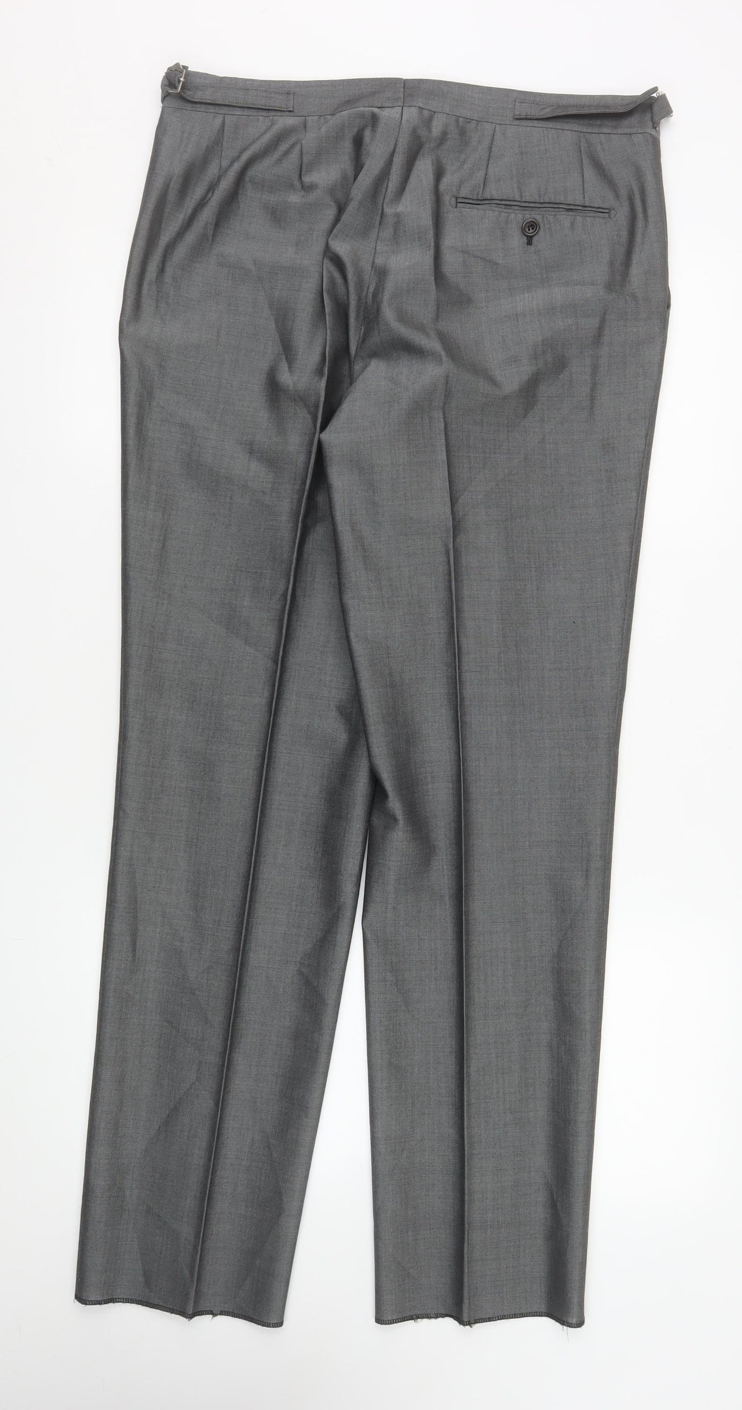 Torre Cerimonia Men's Grey 34R Dress Pants Wool Mohair Blend Formal Trousers