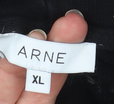 Arne Womens Black XL Pullover Hoodie Cotton Blend Casual