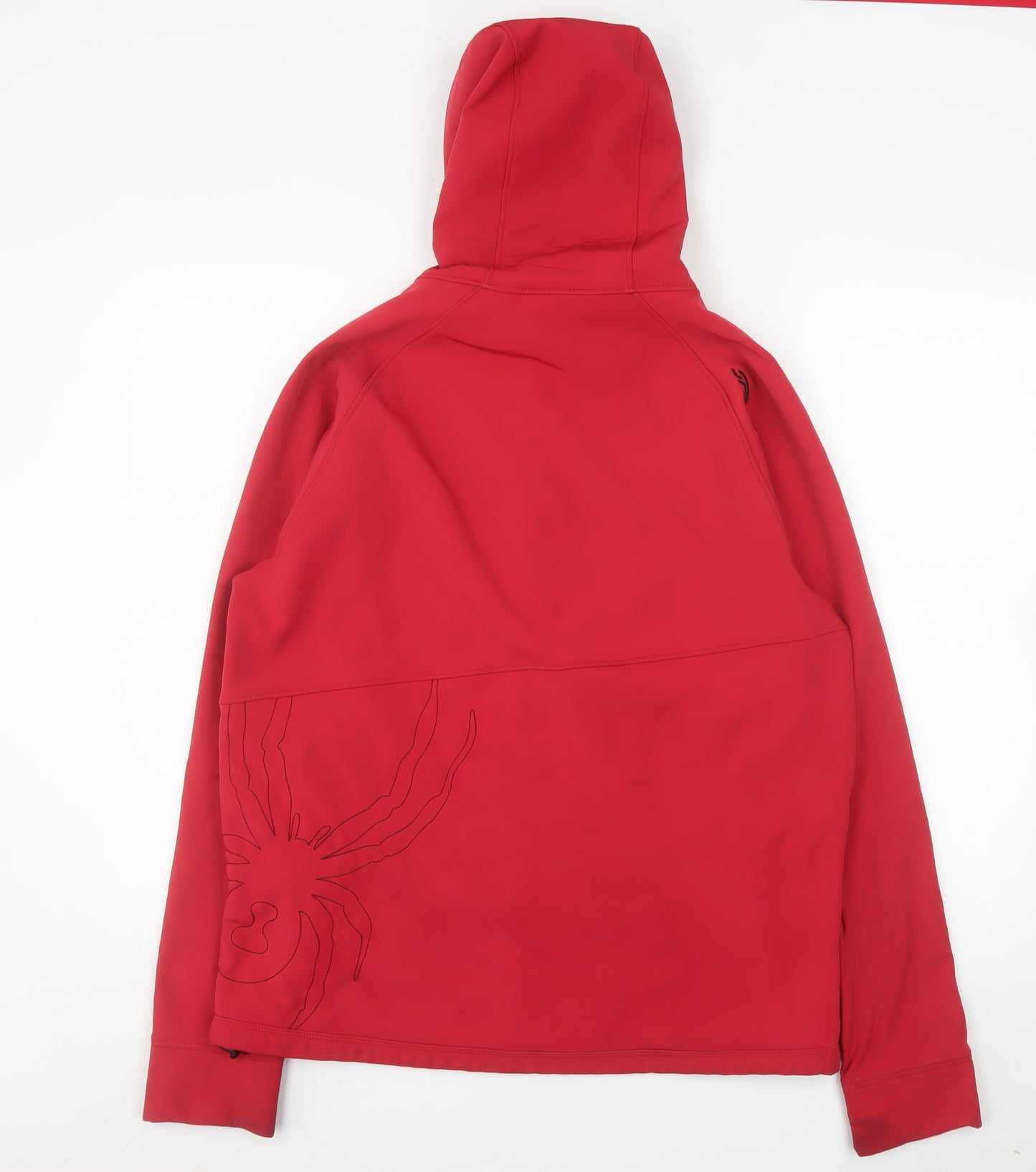 Spyder Men's Red Softshell Hooded Jacket Size S Water Resistant Windproof