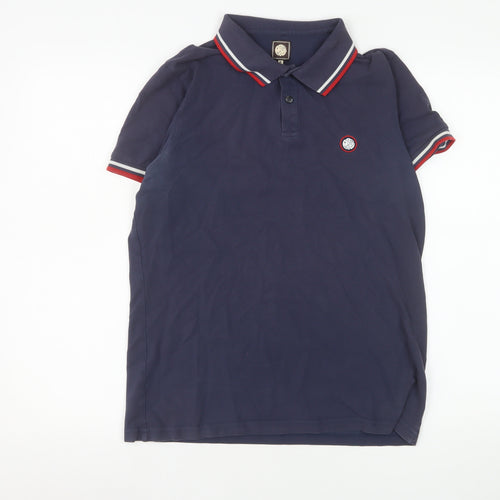 Pretty Green Men's Blue Cotton Polo Shirt Size M Short Sleeve