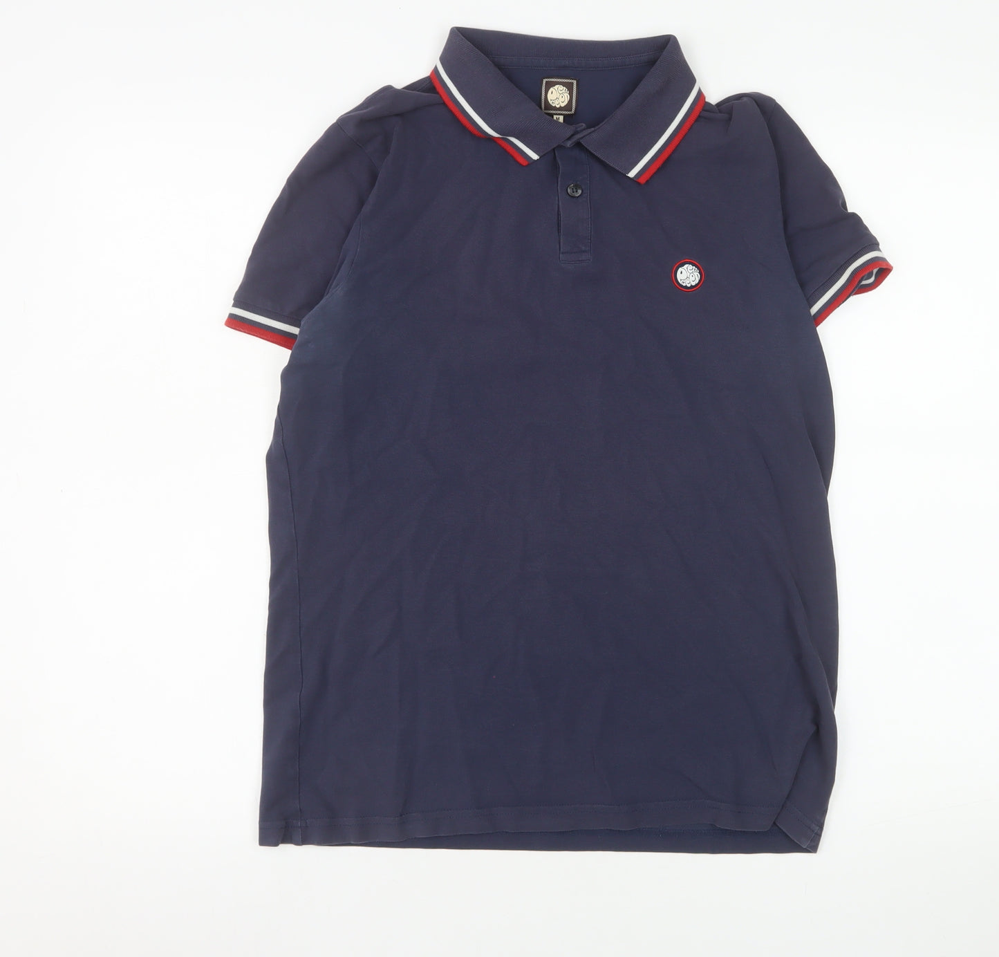 Pretty Green Men's Blue Cotton Polo Shirt Size M Short Sleeve