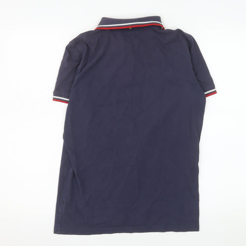 Pretty Green Men's Blue Cotton Polo Shirt Size M Short Sleeve