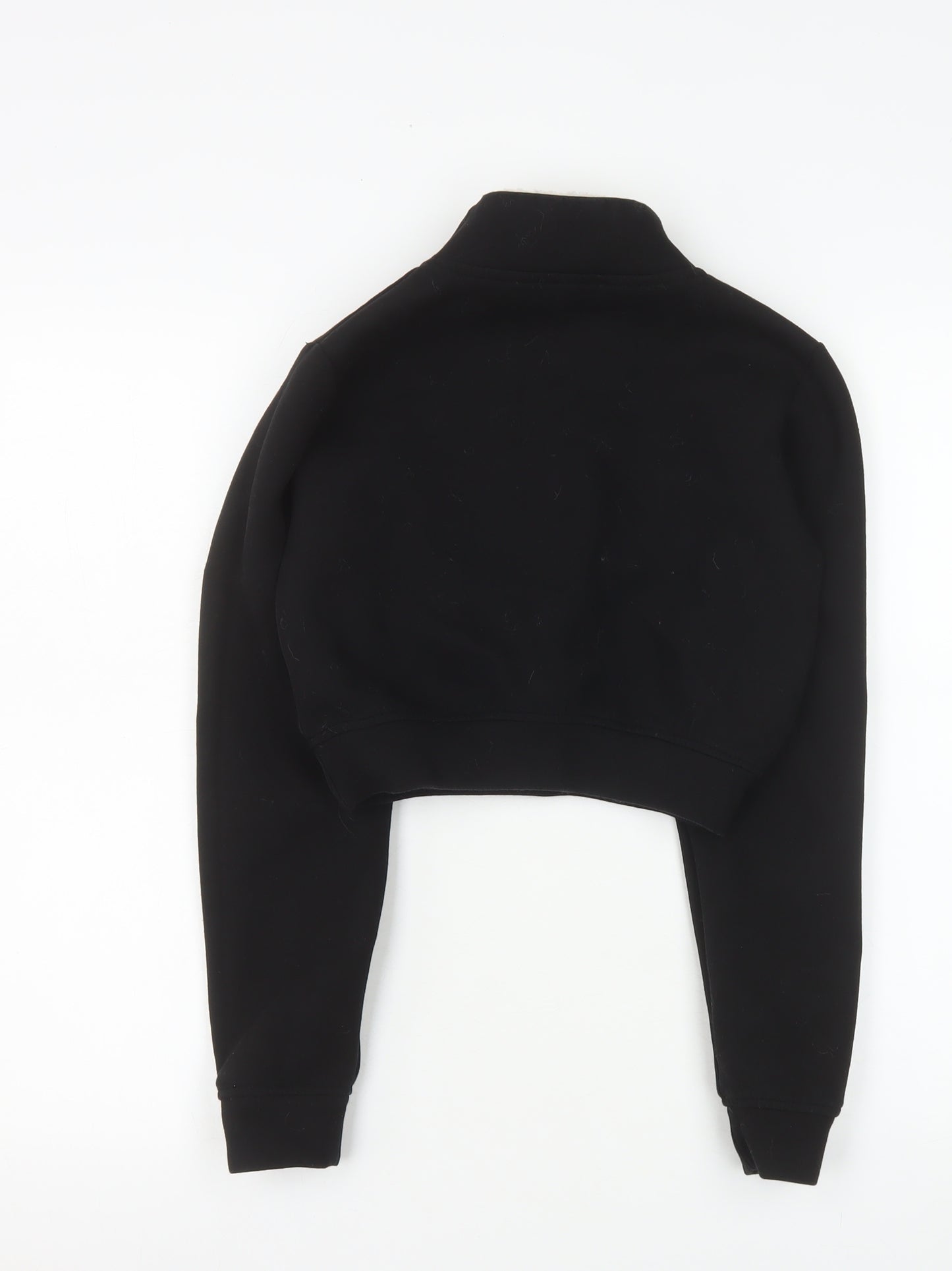 SikSilk Women's Black 1/4 Zip Cropped Sweatshirt Size 6