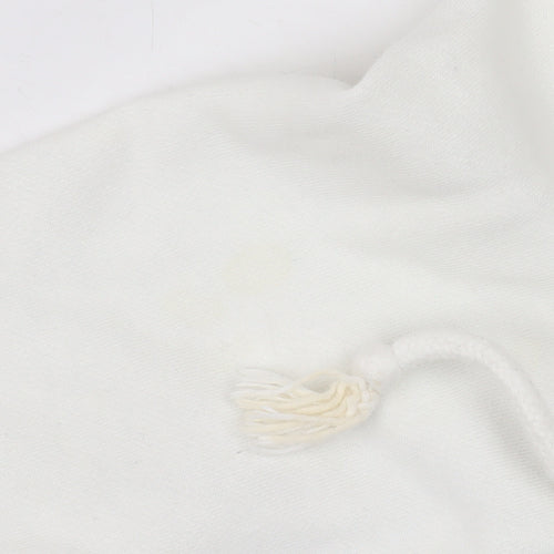 Hollister Women White Pullover Hoodie S Logo Cotton Blend Casual