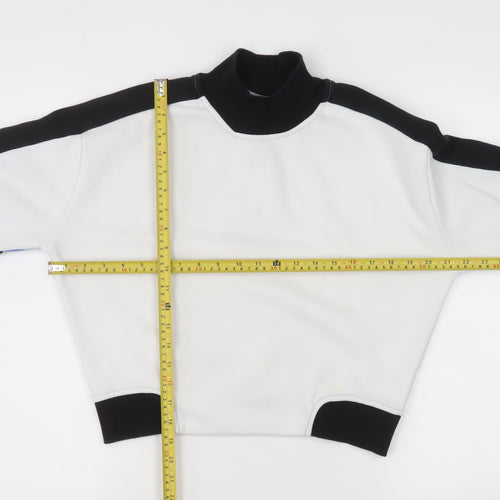 Ivy Park Women's White Black Blue Colourblock Mock Neck Sweatshirt Size S