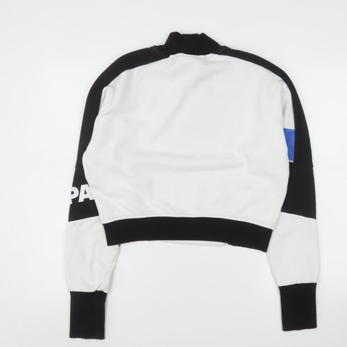 Ivy Park Women's White Black Blue Colourblock Mock Neck Sweatshirt Size S