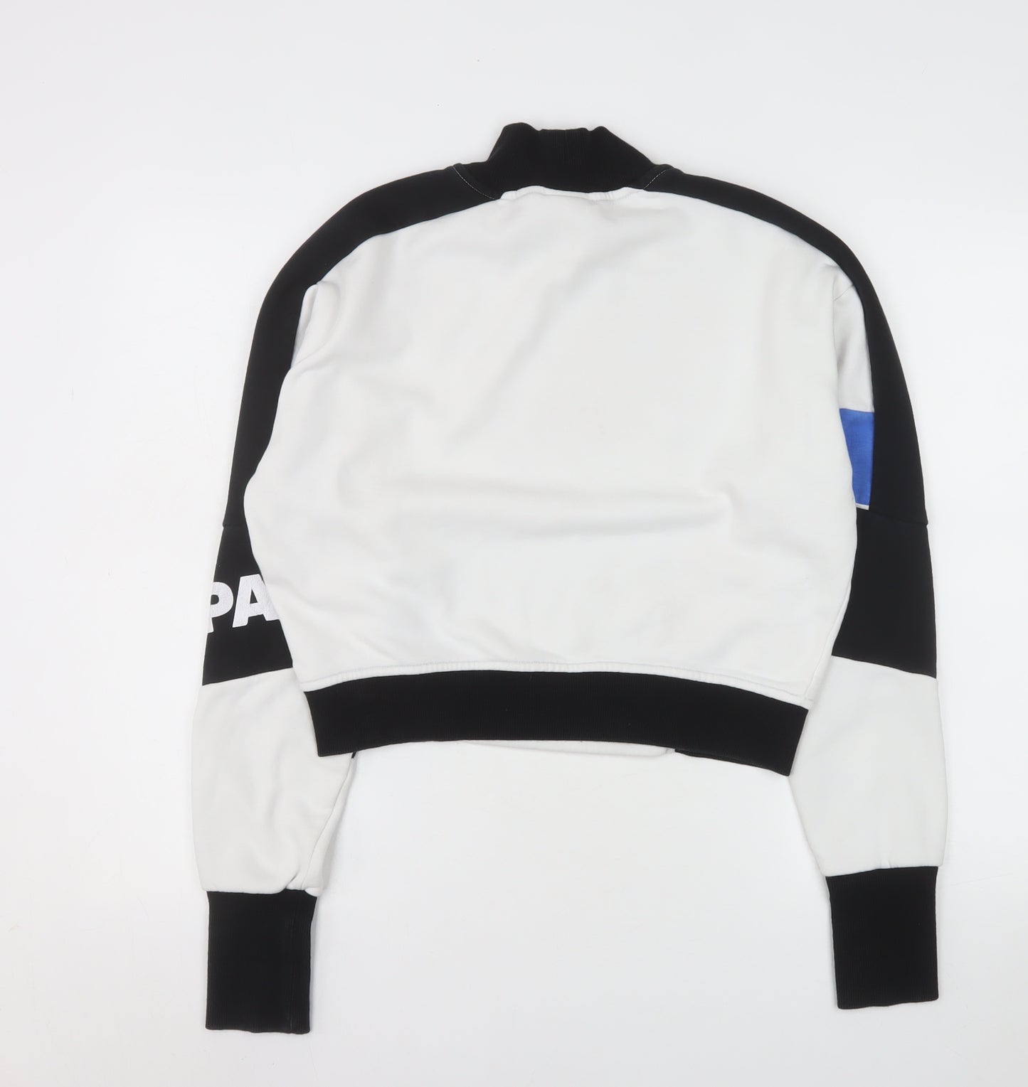 Ivy Park Women's White Black Blue Colourblock Mock Neck Sweatshirt Size S